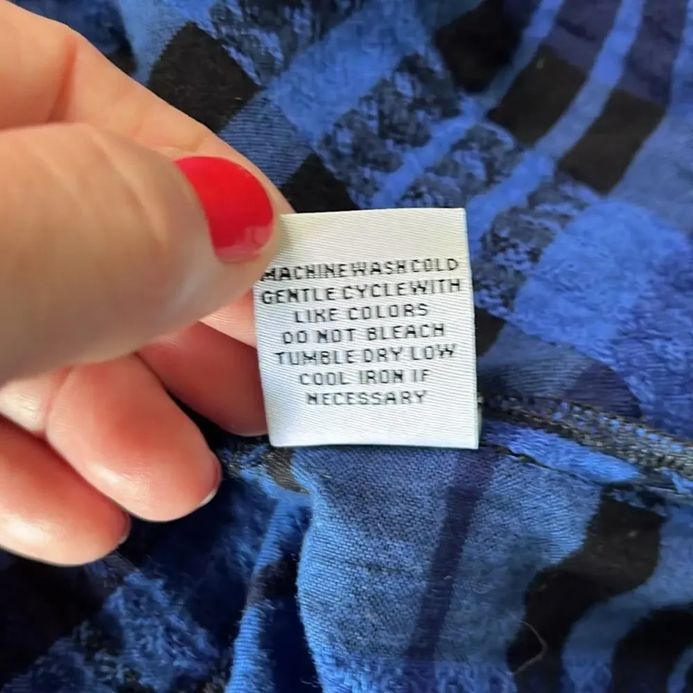 Habitat Blue Plaid Comfy Casual Blouse